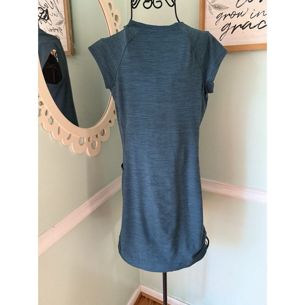 Toad & Co XS Stretch Teal Heathered Tech Tomboy Cap Sleeve Athletic Dress Size‎